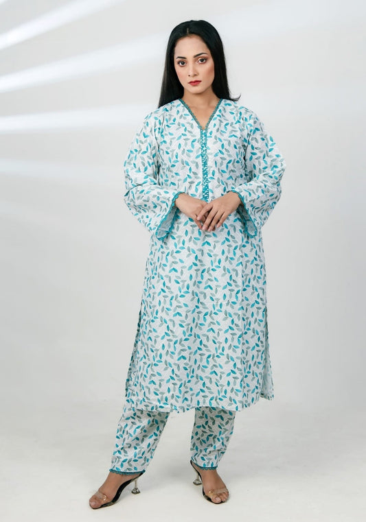 Pk Two pieces set (Printed Green)