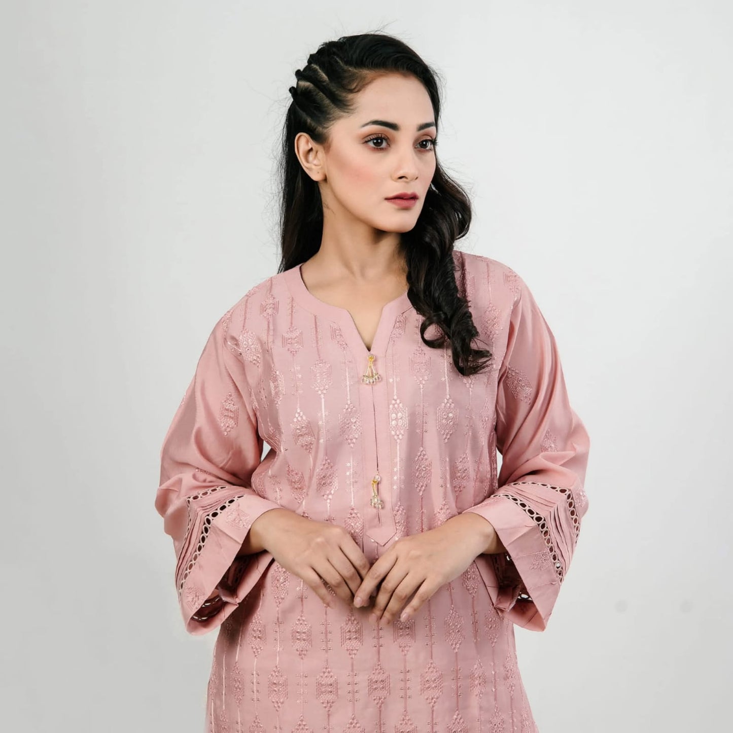 Pk Two pieces set (Salmon Pink)