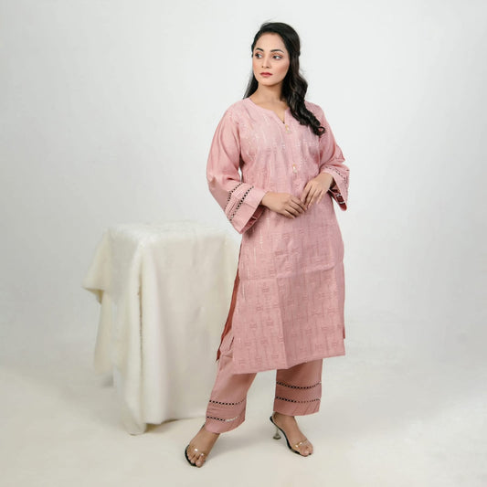 Pk Two pieces set (Salmon Pink)